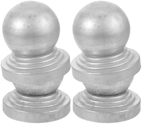 UKCOCO 4 Pezzi Cappucci per Pali di Recinzione in Ferro Zincato, Tappi Decorativi Sferici per Colonne Esterne, Coperture per Ringhiere e Guardrail, Accessori per Recinzioni da Giardino