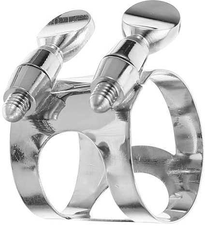 SAFIGLE Abrazadera de Cobre Niquelada Clarinete Doble Tornillo Agudo para Color Plata Gran Sonido y Flexibilidad para Instrumentos Musicales