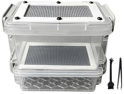 Uppfödningssats Mjölmask, Lätt Att Applicera, 11×9,5×7 Cm, Filtreringsfodral Silkesmaskar, Mjölmaskmatare Med Pincett, Ventilerad Design, För Sockerglider Kycklingödla Sköldpadda
