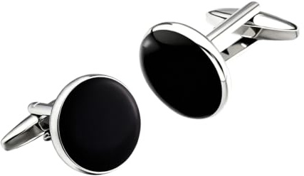 2 Boutons dechette de Manchette Noirs pour Hommes, Accessoires de Chemise Classiques en Alliage pour Mariage et Cérémonie