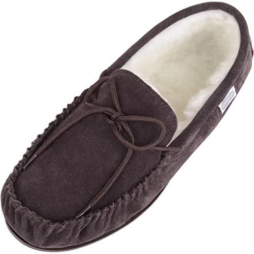 Snugrugs Herren Hausschuhe Monty, Dunkelbraun, 12 UK / 46 EU
