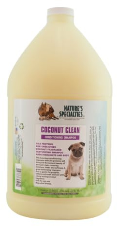Nature's Specialties Coconut Clean Hundeshampoo - Pflege-Hundeshampoo - Texturgebendes Shampoo mit Pflegestoffen - Seidenproteine Geben dem Fell Feuchtigkeit & Geschmeidigkeit, 3.8L