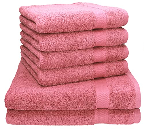 Betz set di asciugamani Premium - Set di 6 asciugamani - 2 teli da doccia - 4 asciugamani - 50x100 cm - rosa antico