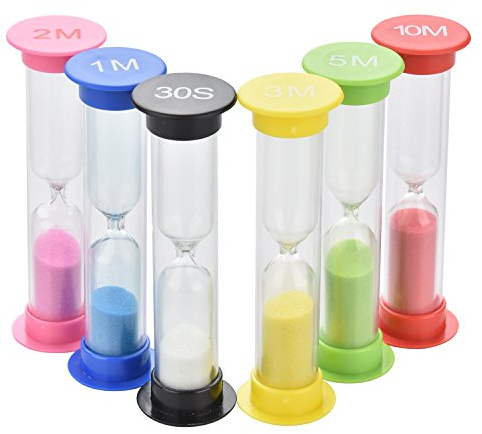 eLander Far Sanduhren 6 Stück, 30sec, 1min, 2min, 3min, 5min, 10min