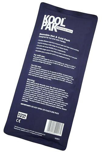 Koolpak Hot and Cold Gel Packs Reusable - 12cm x 29cm Microwaveable Heat Pack for Pain Relief - Long-Lasting Therapy with Soft Nylon Cover - Flexible Design for Stomach, Back, Neck & Legs (Pack of 1)