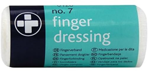 Reliance Medical Finger Dressing with Bandage - Low Adherent Pad for Enhanced Protection, Self-Application, Option for Food Areas, White, Pack of 10