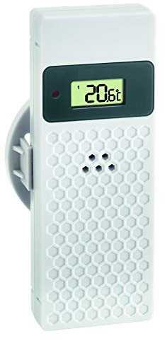 TFA Dostmann Thermo-Hygro-Sender mit Display, 30.3245.02, verwendbar als Ersatz-oder Zusatzsender, 433 MHz, Funk, weiß