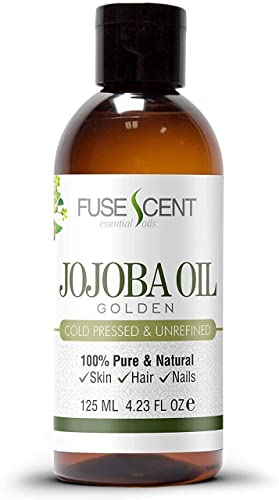 Fuse Scent Golden Jojoba Oil Cold Pressed 125ml Pure & Natural 100% Unrefined for Face Hair and Body