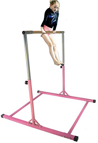 Kids Gymnastics Kip Bar Junior Training Horizontal Kip Bar Height Adjustable 3 to 5 FT Jungle Gym Expandable Tumble Weight Capacity 300 Pounds