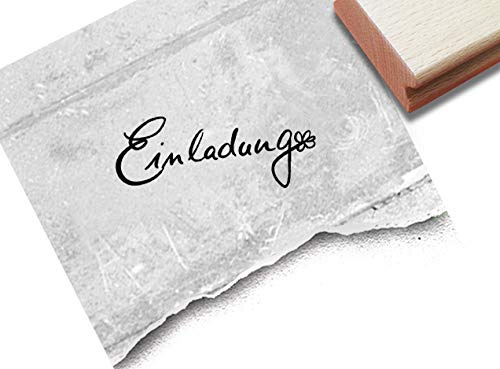 Stempel Einladung, Handschrift - Kleiner Textstempel Geburtstag Hochzeit Einschulung Einladungskarten Basteln Geschenkanhänger Deko - zAcheR-fineT
