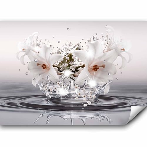 murando - Vlies Fototapete Blumen Lilien 350x256cm Foto Tapete Wohnzimmer Vliestapete XXL Motivtapeten Bildtapete 3d Effekt Wand Dekoration - Optisch Illusion Natur Pflanzenmotiv b-C-0931-a-a