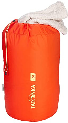 Tatonka Packbeutel Stuff Bag 15l - Leichter Packsack mit Schnürzug - Aus recyceltem Polyester - 15 Liter Volumen (red orange)