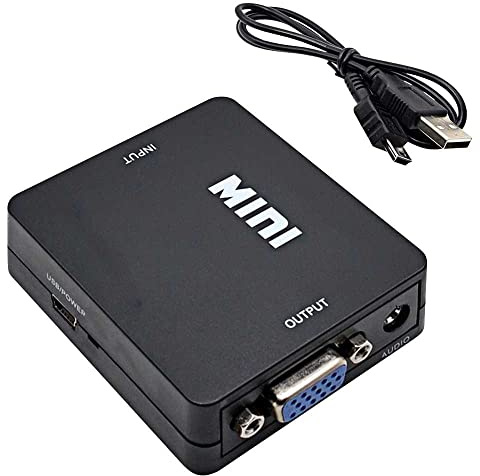 OcioDual HDTV auf VGA Adapter Digital zu Analog 1080p Converter Schwarz fur PC Monitor Laptop TV HDTV Beamer HDTV2VGA Konverter Wandler Full HD Auflosung