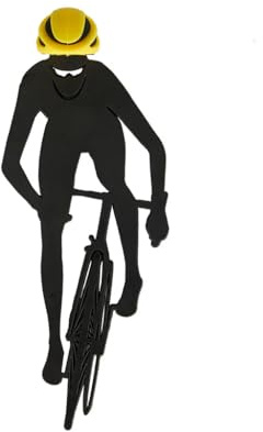 Balvi Lesezeichen Cyclist Farbe Schwarz und Gelb Mit Radfahrer- und Naturmotiv Aus PVC