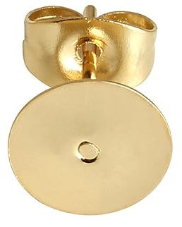 EXCEART 25 Paia Orecchini Ornamentali Perni Per Orecchini Realizzazione Di a Bottone Post Pastiglia Piatta Oro Orecchino Piatto a Cerchio Spillo Il F53