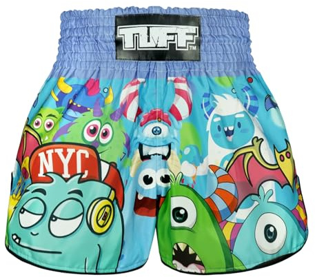 Tuff Sport Muay Thai boxningsshorts retro stilar klassisk smal skärning MMA kickboxning träningsset kläder träning, Tuf-rms104-mtc, M