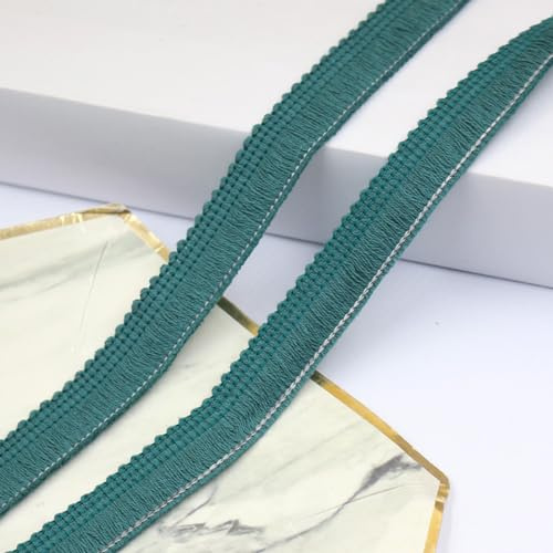 Wambere 25 m 1.5 cm Baumwolle Fransenborte Quasten Spitzenband Fransenbesatz Spitzenbesatz Trim Spitzenborte Fransenband Dekoband Zierband Dekoborte für DIY Nähen Kleidung Dekoration,Grün