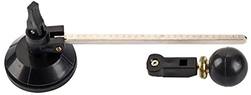 Cortador de vidrio, compás de 6 ruedas, cortador circular con ventosa, cuchillo circular con 6 ruedas y azulejos de cristal (30 cm)