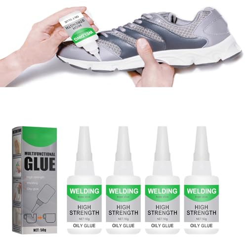 Sekundenkleber Extra Stark, Schweißen Öliger Kleber, Superkleber Extra Stark für Alles, Kunststoffkleber Extra Stark für Kunststoff Metall Keramik Leder Harz (4 Stück)
