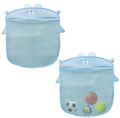 Lot de 2 sacs de rangement pour jouets de salle de bain - Sac de rangement pour jouets de bain - Filet de rangement pour jouets de salle de bain avec ventouse
