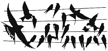 Vogel-Wandskulptur, Metall-Silhouette, Wandkunst, kreative modische Wanddekoration für Wohnzimmer, Café, Zuhause, Wandfigur, Dekoration (Farbe: 76 x 36 cm)