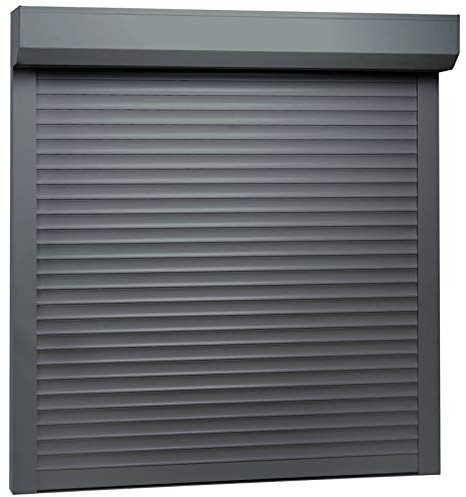 Store enrouleur occultant thermique - 100 x 100 cm - Anthracite - Protection UV - Facile à installer - Pour la maison, le bureau - Volet roulant en aluminium