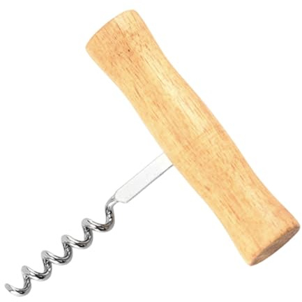 Tire-bouchon à poignée en bois – Tire-bouchon à main, ouvre-bouteille de vin à l'ancienne style T | Acier inoxydable professionnel portable facile à visser et à tirer Tire-bouchon fantaisie amusant
