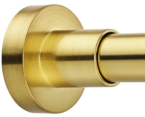 BRIOFOX Shower Curtain Rod Adjustable 18-78 Inch, Spring Tension Shower Rod No Drilling Non Slip, Brushed Gold