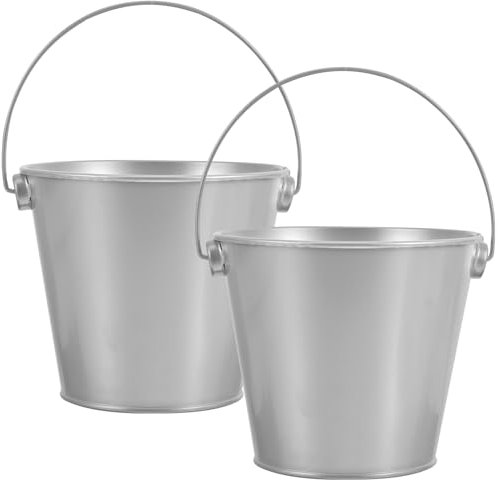 SEWOART 2sets Retro Metall Blume Trommel Topf Runde Eisen Blumentopf Home Decor 2 Stücke * 2