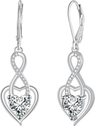 J.MUEN Ohrringe Silber 925 Hängend Lang,Schmuck Ohrringe für Valentinstag Muttertag Geburtstag Geschenk für Mama Ehefrau Freundin