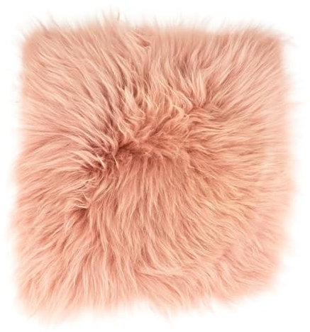NaDeco Sitzkissen Lammfell Altrosa (35x35cm) Lammfell Sitzauflage Fellauflage Fellkissen rosa Stuhlkissen Schaffell Kissen Lambskin Pads