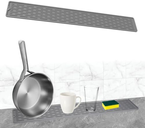 70 x 10 cm Tappetino Scolapiatti in Silicone,Tappetino Lavello Cucina,Antiscivolo e Resistenti al Calore Tappetino Scolapiatti Silicone,Tappetino Scolapiatti Stretto per Posate,Servizio da Tè,Ciotole