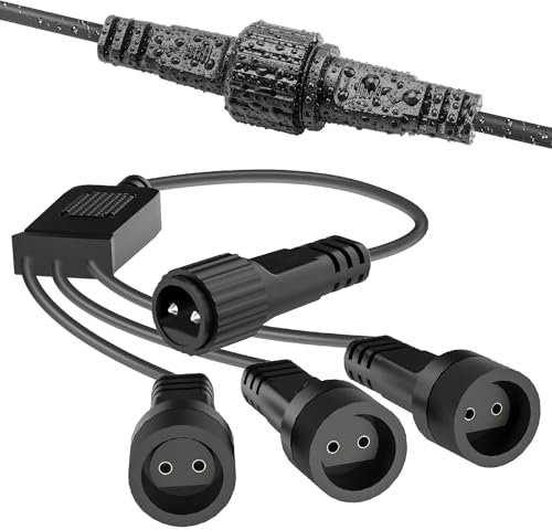 Distributeur de guirlandes lumineuses, Gcstnn Répartiteur Distributeur pour éclairage de Noël 1 à 3 Connecteur à deux broches en forme de Y, pour lumières glaçons, lumières rideau, lumières globe G40