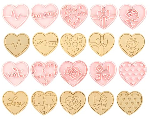 CutitiUU 10 PCS Valentine's Day Cookie Mold Set,Valentine's Day Love Cookie Mould Valentines Cookie Cutter Heart Shaped Cookie Cutter for Valentine Party Wedding Birthday Decoration
