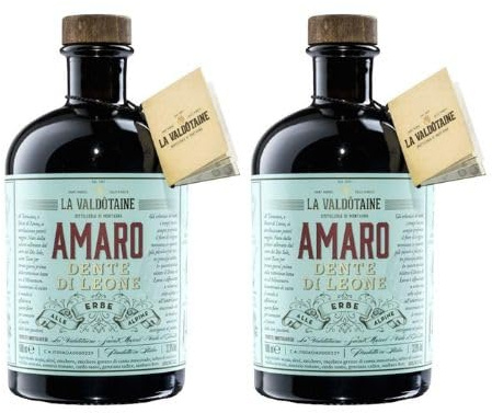 2 Amaro alle Erbe Alpine Dente di Leone La Valdôtaine - 2 Bottiglie da 1 Lt -