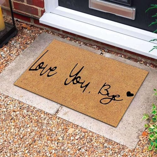 Love You Bye Metal Over Hallway Home Door Frame Decor Sign, 24'' x 16'' Love You Bye Sign Above Door Topper Wall Decor Express Love and Warm Family Sign for Valentine's Decoration (1 pcs)