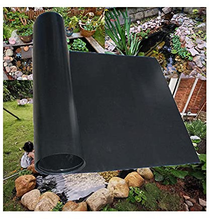 8 × 8 m HDPE flexible Teichfolie, schwarz, Gartenteichmembran, 0,5 mm dick, wasserdicht, Teichfolie, reißfest, für Pool, Wassergärten, reißfest, UV-beständig