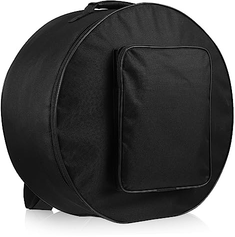 Tragetasche für Snare Drum 13-14 Zoll Rund Schwarz Nylon | Hand und Schultertragegriff, 1 Stück, Passend für Transport und Aufbewahrung
