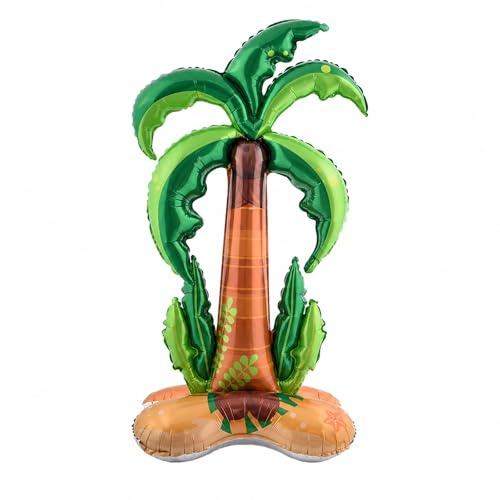 Fesnova Folienballon Palme, Großer 3D Kokospalmen Ballon, Beach Party Deko, Aufblasbare Palmen Folienballons für Kinder, Geburtstag, Hochzeit, Babyparty, Sommer Themendekorationen