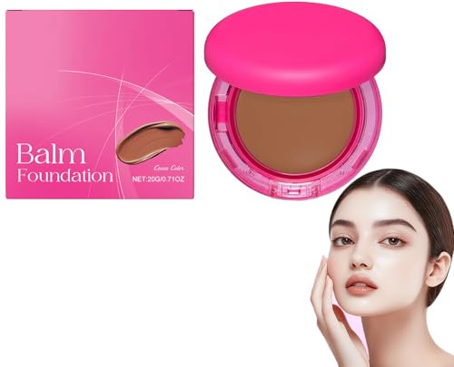 Peptide Balm Foundation, Balsam-Foundation für reife Haut, Puder mit mittlerer, aufbaubarer Deckkraft, Anti-Aging,wischfest,feuchtigkeitsspendend, glättet die Textur,hellt den Teint auf (Cocoa #4)