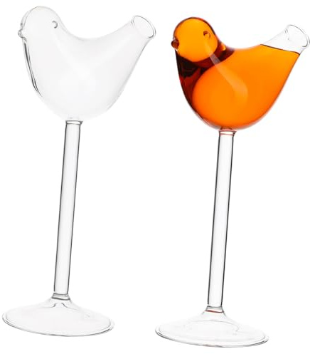 HIAKDOFT Bicchieri Da Cocktail Creativi in Vetro Trasparente a Forma Animale 150ml Set Da 2 Per Uso Domestico, Feste, Bar e Regali