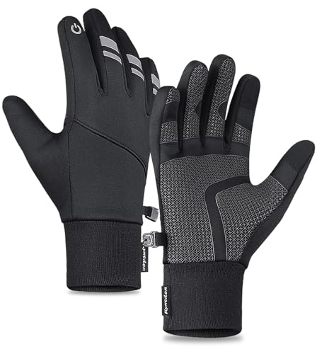 Hapivida Gants d'hiver pour Hommes, Gants de Travail isolants et imperméables, antidérapants, résistants au Froid et à l'eau, pour écran Tactile, Accessoires Thermiques pour Ski, Escalade,