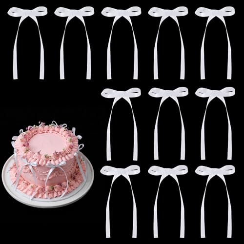 Confezione da 30 decorazioni per cupcake con fiocco bianco per torte, decorazioni di compleanno, decorazioni per torte a tema civetta, per matrimoni, baby shower, addio al nubilato