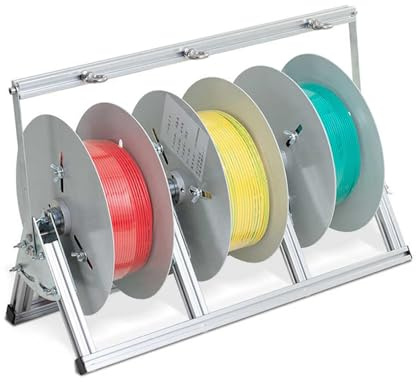 UWYTGF Wire Spool Rack,Portable Spool Reel Organizer,Heavy-Duty Cable Distributor,for Construction Sites Multi-Wire Home Installations,50x30x32cm