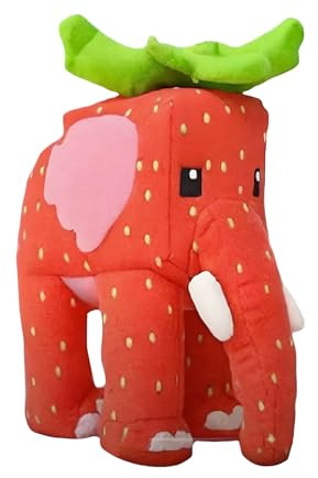 Muñeco de Peluche de Elefante de Fresa, Peluche Suave para Fans coleccionables y decoración de Dormitorio