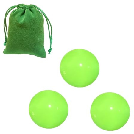 Journdream 3 fluoreszierende Petanque-Zielkugeln, hohe Sichtbarkeit, Zielkugeln aus Harz, mit 1 Aufbewahrungstasche, Zubehör für Boccia, drinnen oder draußen