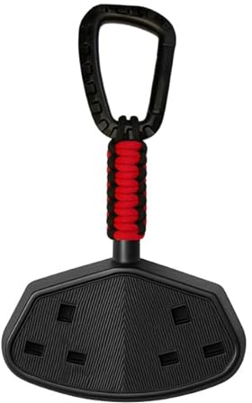 Double Socket Tester Holder with Paracord and Carabiner Clip, Multi-Colour, for Electricians and Engineers - R1 + R2 Link for Multimeter Testing, Professional Electrician Tool Belt (Red & Black)