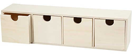 55766 Create Craft - Caja con 4 cajones (madera contrachapada), 1 unidad