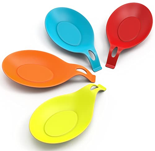 ORBLUE Kochlöffelhalter und Topfdeckelhalter, Praktischer Küchenhelfer, Löffelablage und Utensilienablage, Silikon Löffel und Kochbesteck Ablage, Ideal für Küchenutensilien - Schwarz