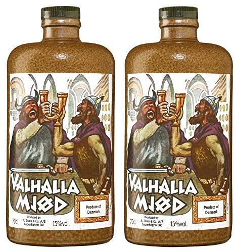 Valhalla Mjöd Mjød Im Steinkrug (2 X 0.7 L) Met Vikinger Bier Honigwein Im Ton Krug